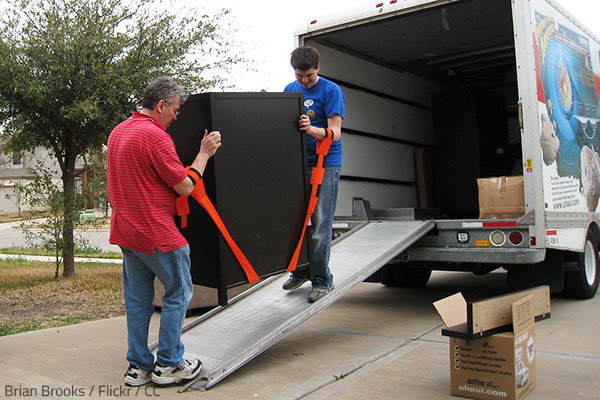 Moving a very heavy piece of furniture is quite a challenge.