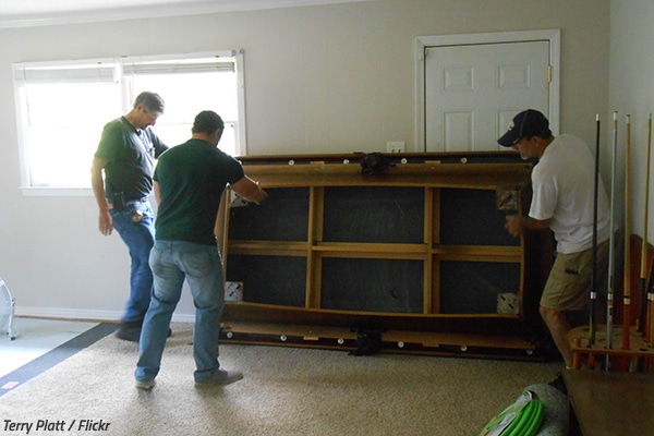 How to move a pool table by yourself