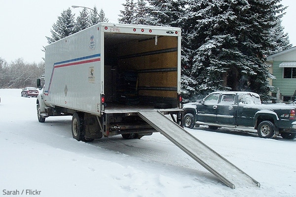 Protect your items well when moving in cold weather.