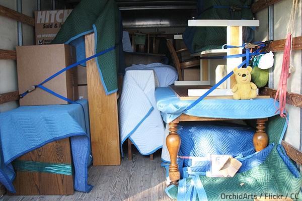 When performing a self-move, it's crucial to know how to tie down furniture in a moving truck.